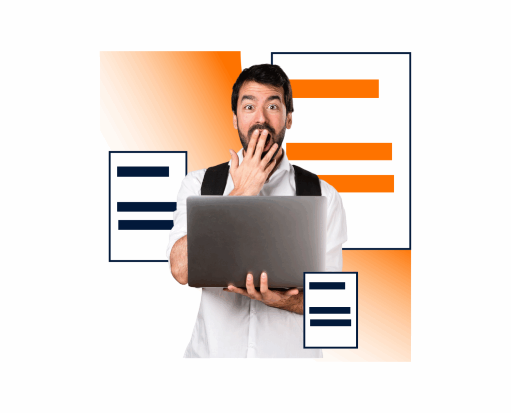 Profesional asombrado por nuevos documentos fiscales electrónicos DIAN 2026.